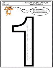 okul öncesi 1 sayısı çizgi çalışması